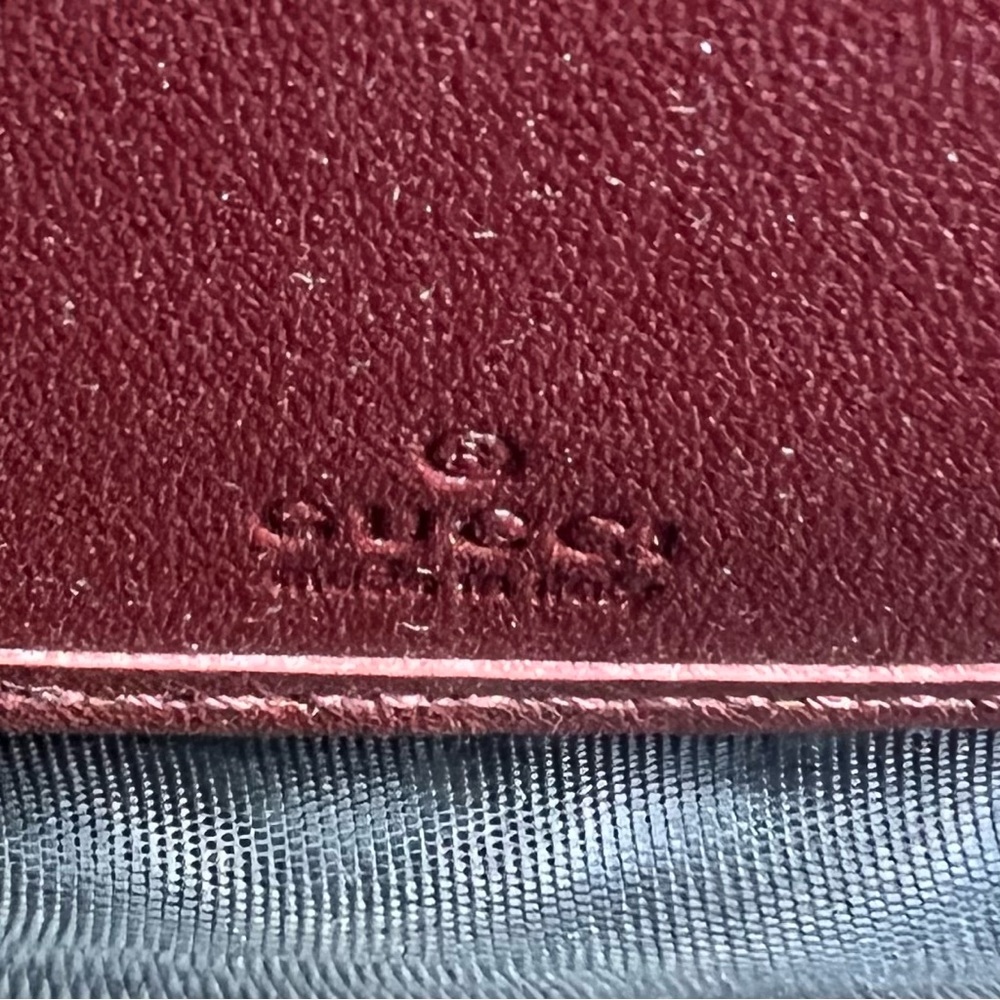 Gucci Burgundy Leather Zip Around Wallet with Green-Red Web Stripe - Picture 6 of 8